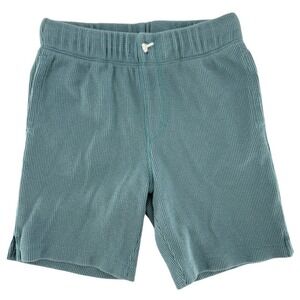 Old Navy Kids Teal Blue Waffle Knit Thermal Shorts Functional Drawstring 4T